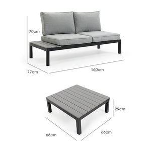 Fortia 4 Pc Outdoor Furniture Setting Seater Lounge Chairs And Side Tables Outdoors Garden Patio