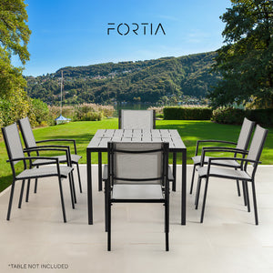 Fortia 6Pc Outdoor Dining Chair Set Outside