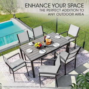 Fortia 6Pc Outdoor Dining Chair Set Outside