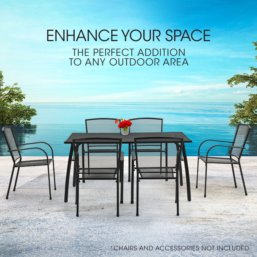 Fortia 150X90cm Outdoor Dining Table Rectangular Furniture Outside With E Coating