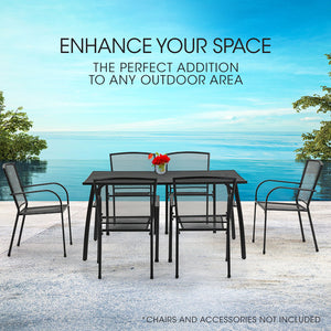 Fortia 150X90cm Outdoor Dining Table Rectangular Furniture Outside With E Coating