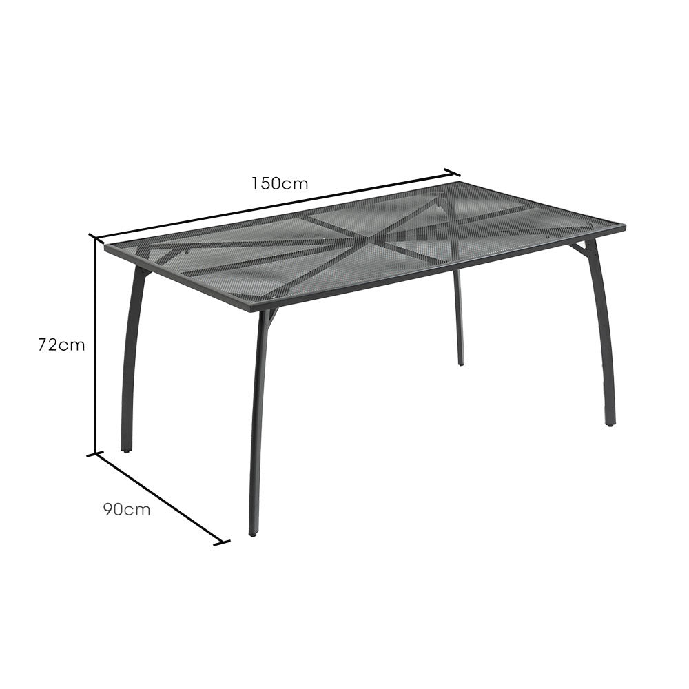 Fortia 150X90cm Outdoor Dining Table Rectangular Furniture Outside With E Coating