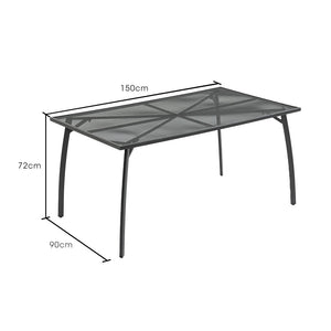 Fortia 150X90cm Outdoor Dining Table Rectangular Furniture Outside With E Coating