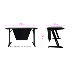 Overdrive Gaming Pc Desk Carbon Fiber Style Black