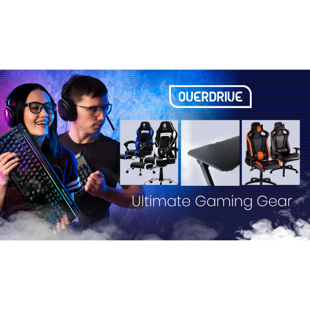 Overdrive Gaming Pc Desk Carbon Fiber Style Black