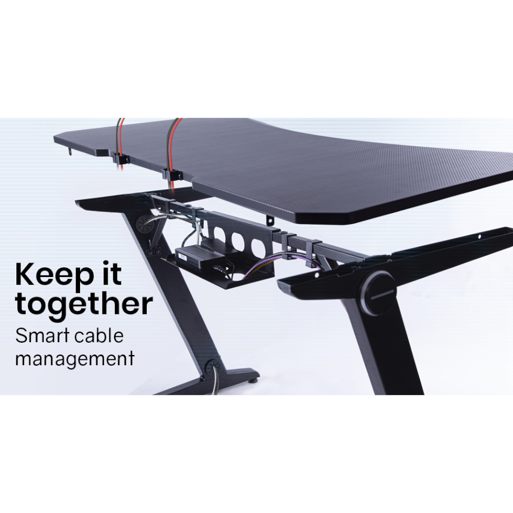 Overdrive Gaming Pc Desk Carbon Fiber Style Black