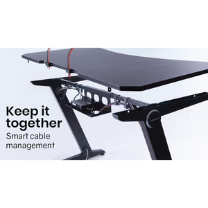 Overdrive Gaming Pc Desk Carbon Fiber Style Black