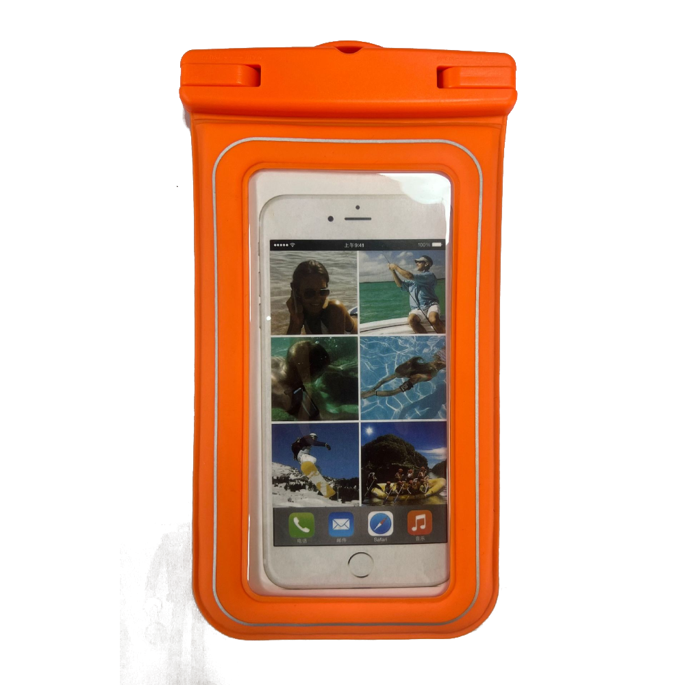 Orange Floating Waterproof Phone Pouch Secure And Durable