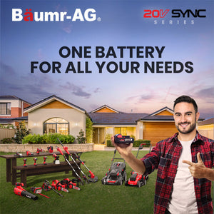 Baumr Ag Baumr-Ag Lt3 20V Sync Cordless Line Trimmer Whipper Snipper With Battery And Charger Kit