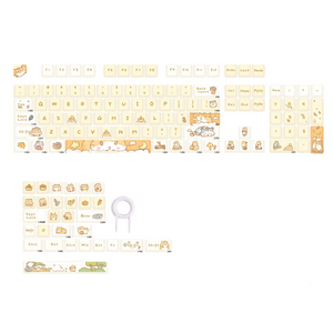 Keycap Keyboard Yellow 131 English Keys Mechanical Switch Touch Clicks Bag