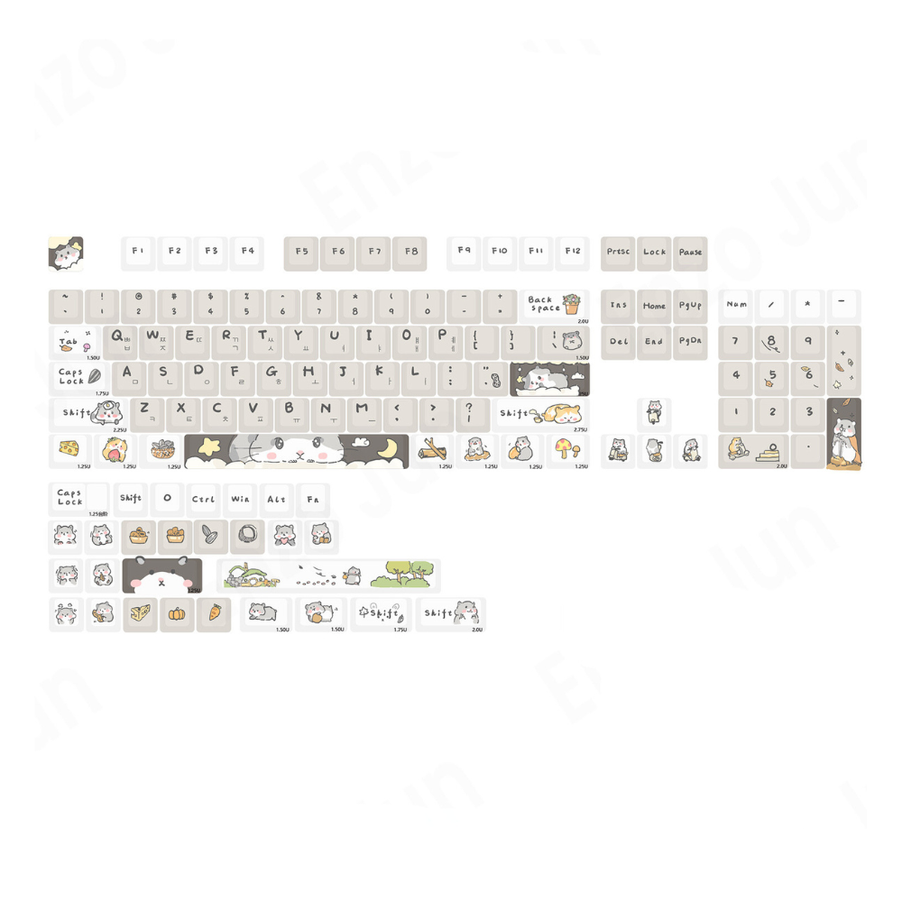Keycap Keyboard White 131 Korean Keys Mechanical Switch Touch Clicks Box