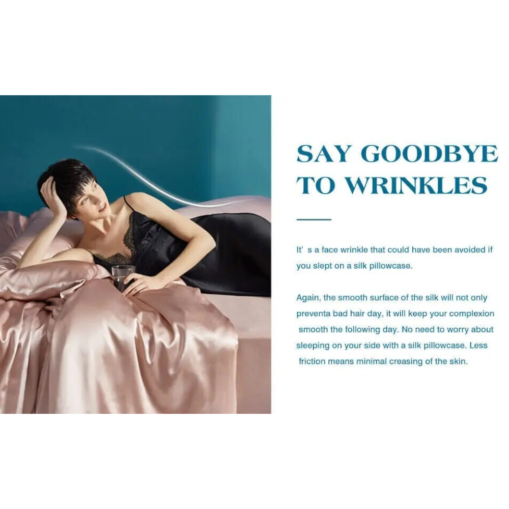 Pillowcase 50X90cm Dark Blue Mulberry Silk For Comfortable Bed