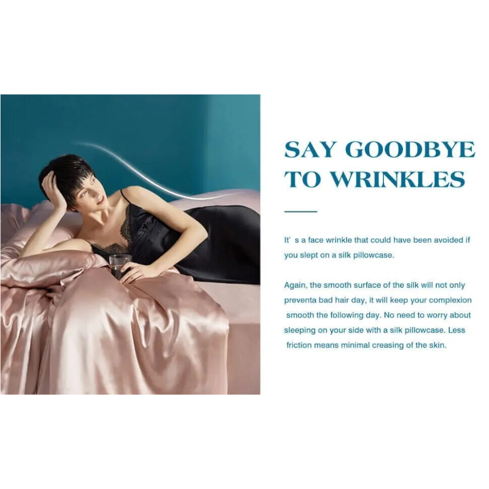 Pillowcase 51X66cm Blue Gray Mulberry Silk For Comfortable Bed Use