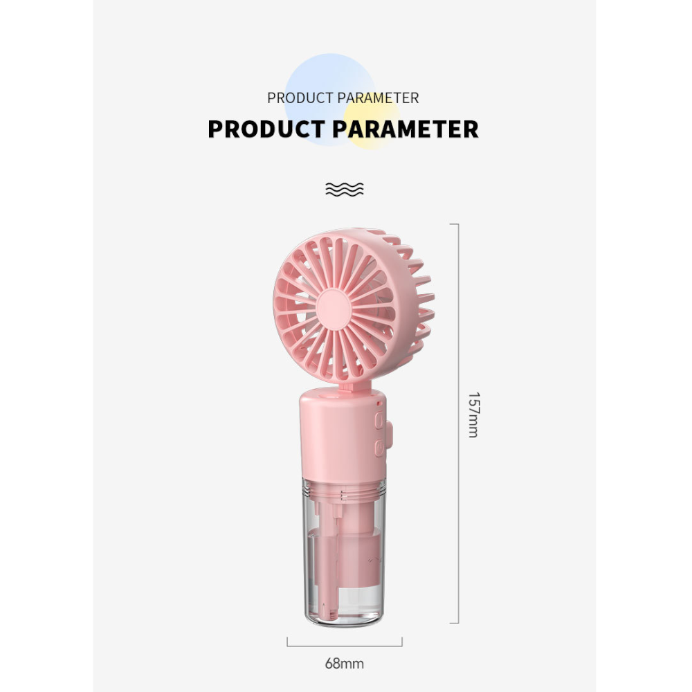 Portable 4 Speed Mini Spray Fan With Moisturizing Function F2 (2Pcs)