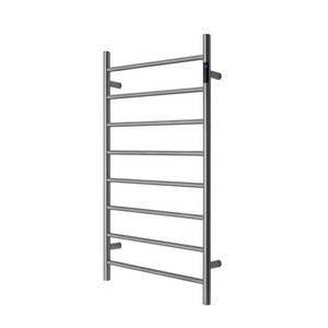 Blushtaps Premium Brushed Chrome Heated Towel Rack With Led Control 8 Bars Round Design Au Standard 1000X620mm Wide