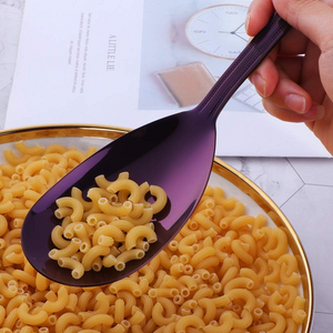 Purple Stainless Steel Giant Salad Spoon Fork Set Restaurant Kitchenware