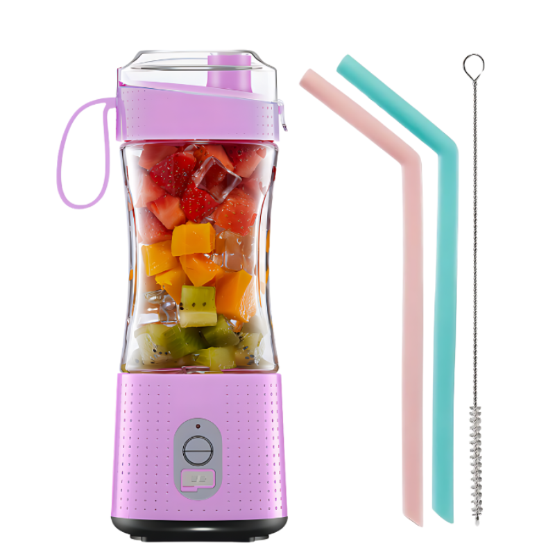 Mini Juicer Purple Portable Blender Rechargeable Bottle Shaker 380Ml