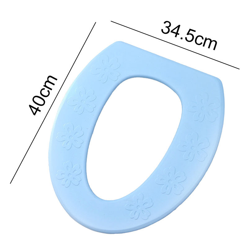 Toilet Seat Cover Blue Waterproof High Foam Eva Simple Type O Pad Bathroom Accessories