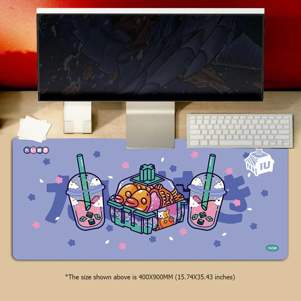 Mouse Pad Purple 400X800x3mm Rubber Soft Keyboard Desk Mat For Gaming Work