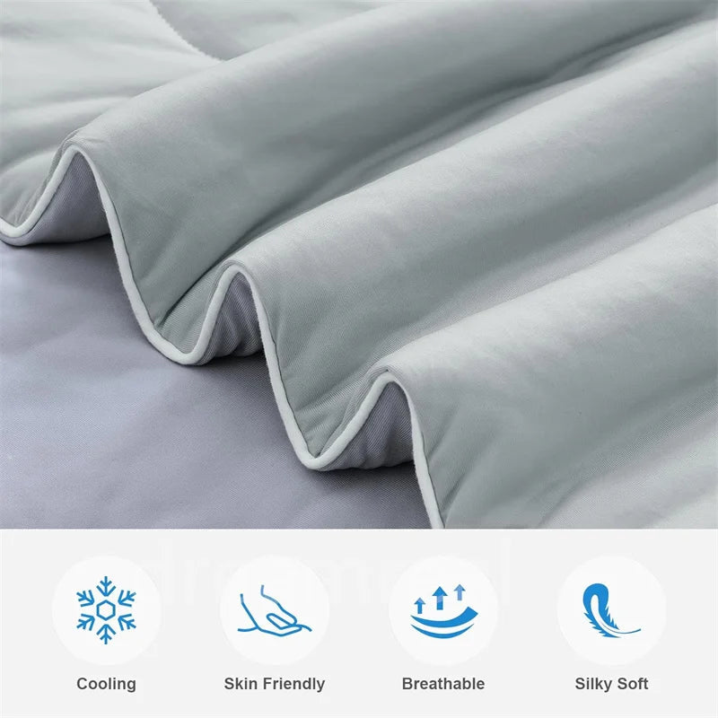 Premium Cooling Blanket Smooth Air Confition Comforter Lightweight Summer Quilt Double Side Arc Chill Cold Tech Fabric W