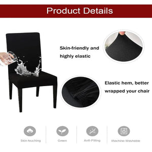 Chair Cover Beige Anti Dirt Waterproof Elastic Material For Dining Room Kitchen