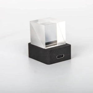 Geekmagic Giftv Crystal Cube Photo Display Holographic Desktop Smart Weather Station Digital Clock With Animations Album