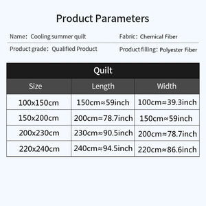 Summer Air Conditioning Thin Quilt Machine Washable Soft Breathable Blanket