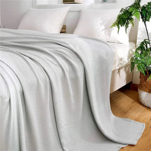 Summer Cooling Bamboo Fiber Blanket Thin Breathable Throw For Bed Sofa Travel