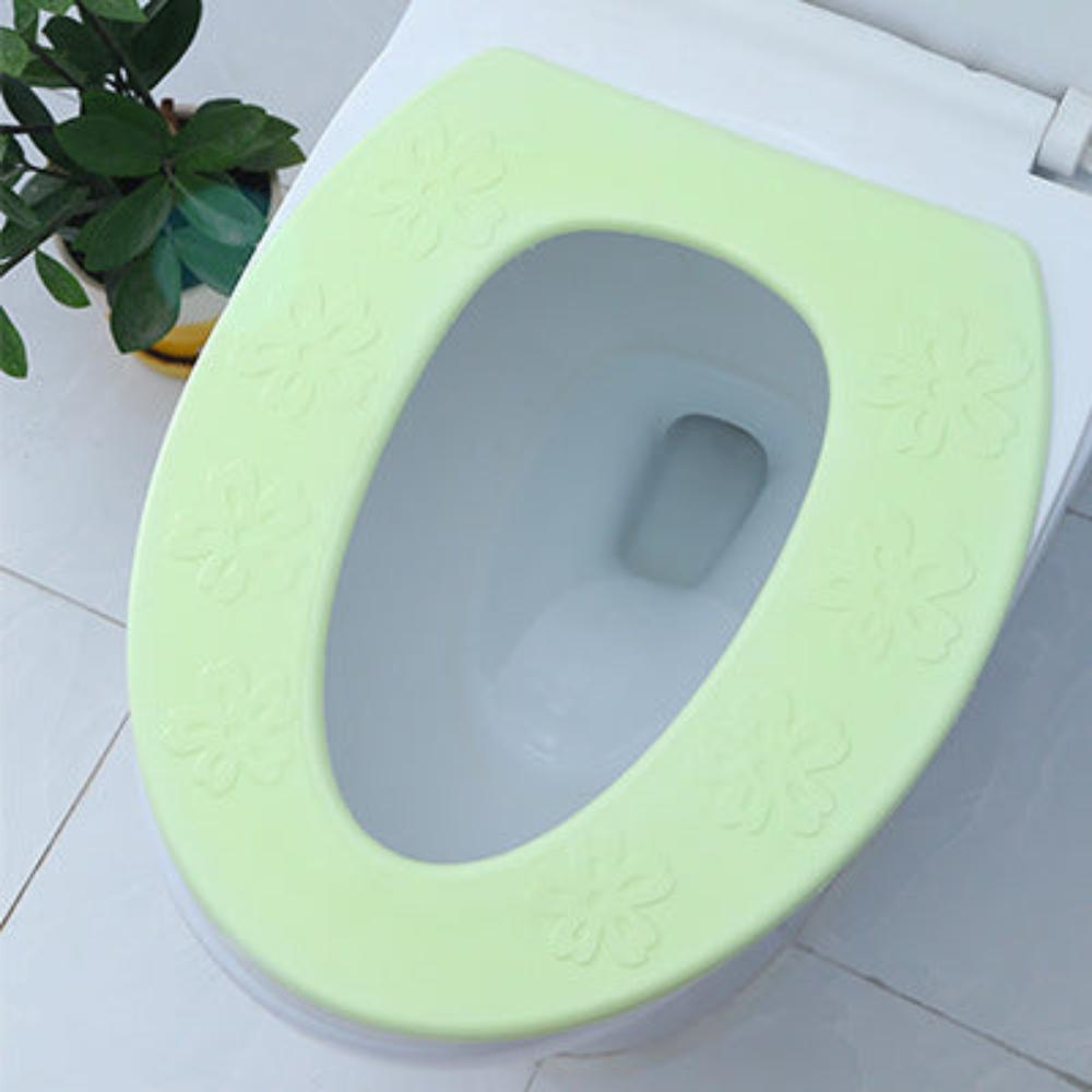 Toilet Seat Cover Green Waterproof High Foam Eva Simple Type O Pad Bathroom Accessories