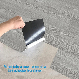 20Pcs Vinyl Tile Grey Cedar Stain Self Adhesive Floor Wood Grain Wallpaper