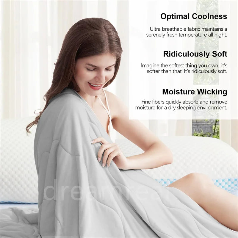 Premium Cooling Blanket Smooth Air Confition Comforter Lightweight Summer Quilt Double Side Arc Chill Cold Tech Fabric W