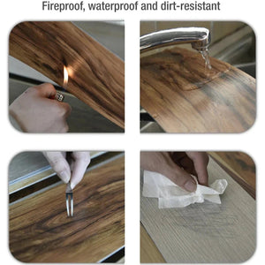 20Pcs Vinyl Tile Dark Driftwood Stain Self Adhesive Floor Wood Grain Stickers