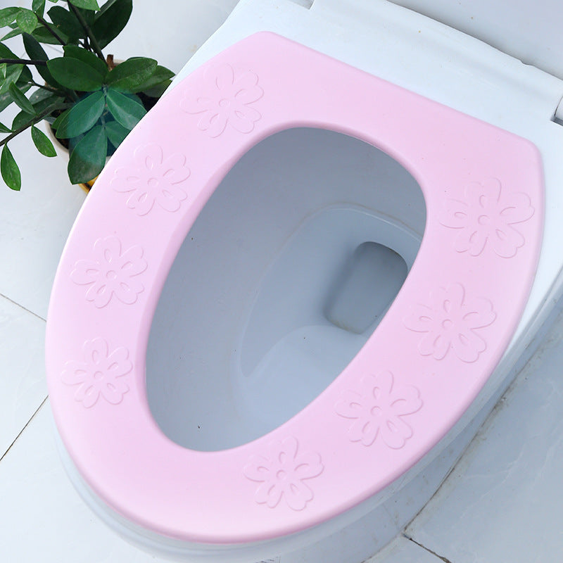 Toilet Seat Cover Pink Waterproof High Foam Eva Simple Type O Pad Bathroom Accessories