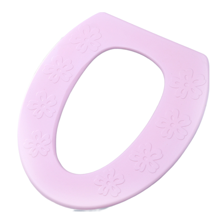 Toilet Seat Cover Pink Waterproof High Foam Eva Simple Type O Pad Bathroom Accessories