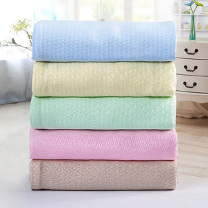 Summer Cooling Bamboo Fiber Blanket Thin Breathable Throw For Bed Sofa Travel