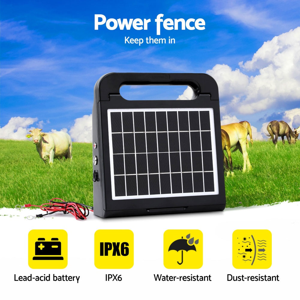 Giantz 2.5Km Electric Fence Energiser Solar Farm 0.15J