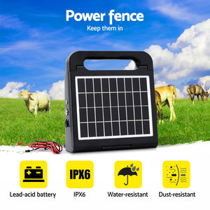 Giantz 2.5Km Electric Fence Energiser Solar Farm 0.15J