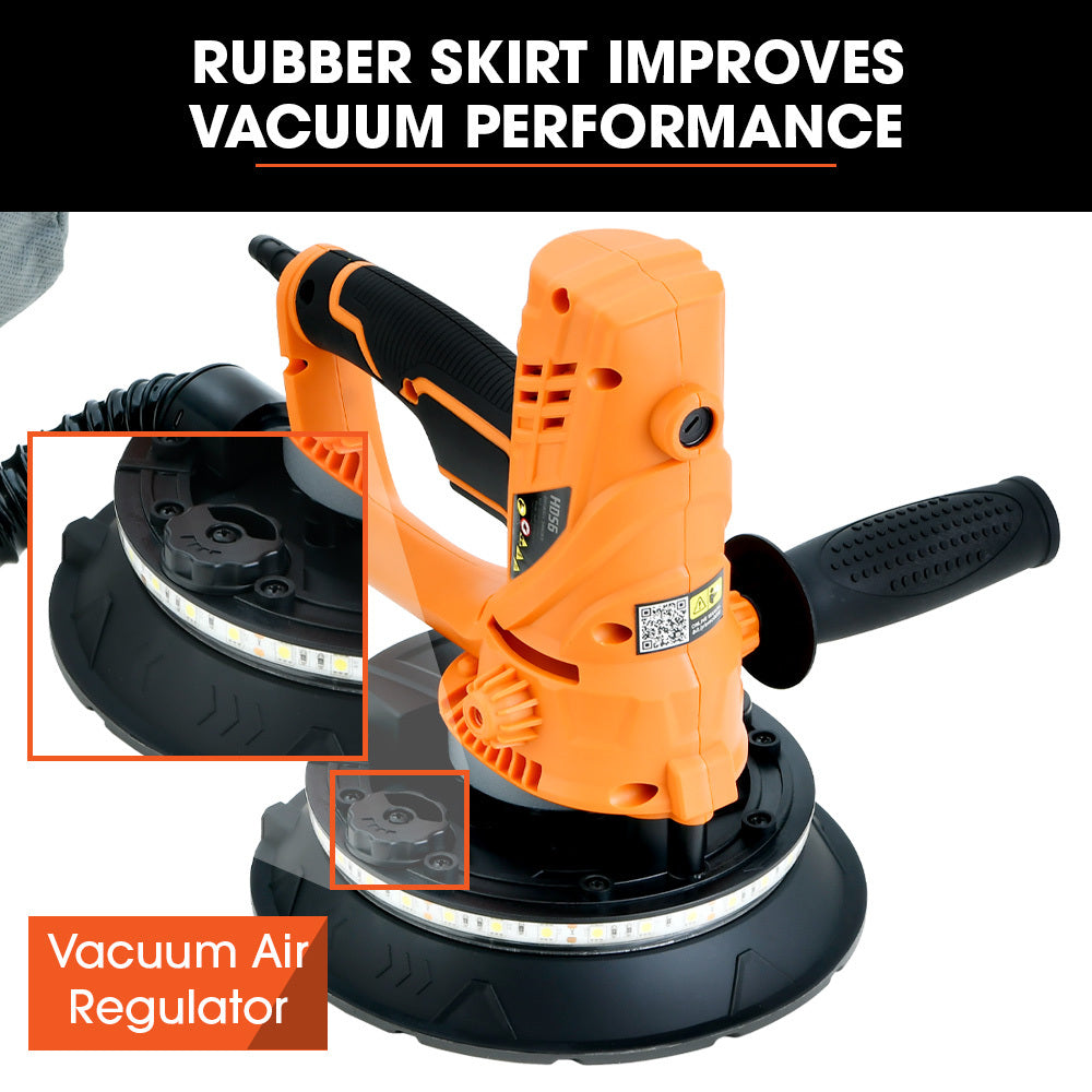 Unimac 180Mm 850W Handheld Drywall Sander Electric Wall Sanding Machine With Automatic Vacuum System Led Worklight 6X Di