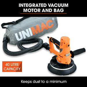 Unimac 180Mm 850W Handheld Drywall Sander Electric Wall Sanding Machine With Automatic Vacuum System Led Worklight 6X Di