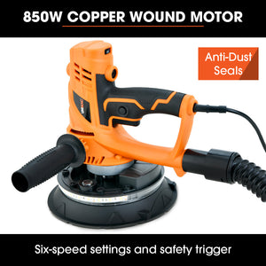 Unimac 180Mm 850W Handheld Drywall Sander Electric Wall Sanding Machine With Automatic Vacuum System Led Worklight 6X Di