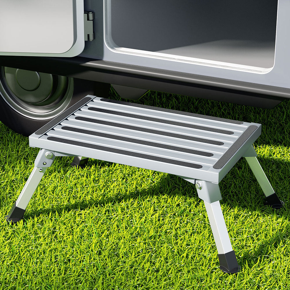 Weisshorn Caravan Step Folding Aluminium Ladder Stool