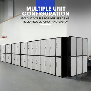 Fortia 6 Door Metal Storage Cabinet Lockers Gym Office Black And Grey