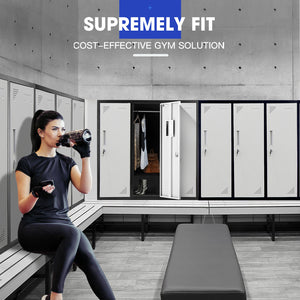 Fortia 6 Door Metal Storage Cabinet Lockers Gym Office Black And Grey