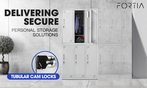 Fortia 6 Door Metal Storage Cabinet Lockers Gym Office Grey