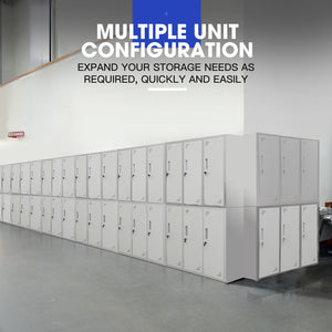 Fortia 6 Door Metal Storage Cabinet Lockers Gym Office Grey