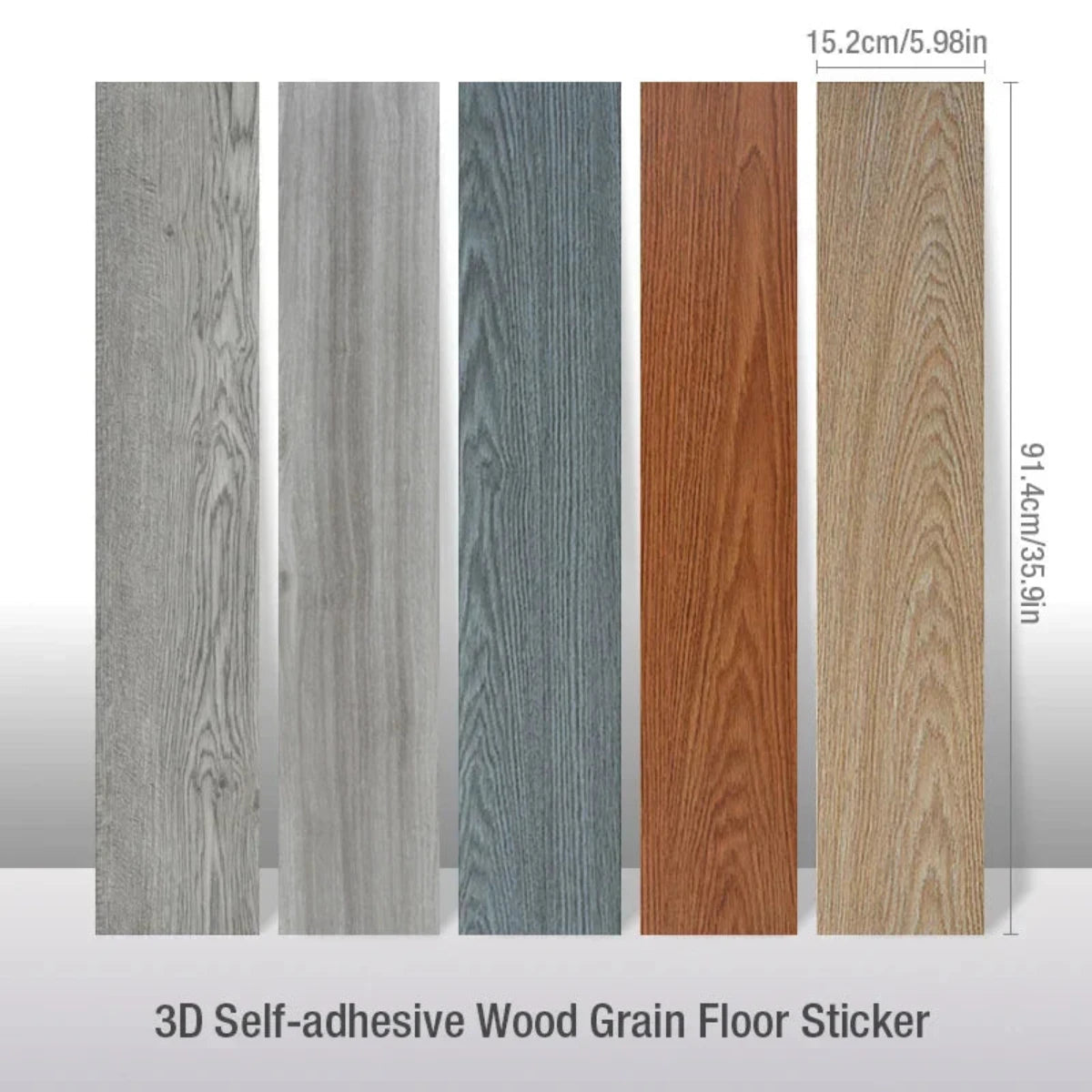 5Pcs Vinyl Tile Brown Driftwood Stain Self Adhesive Waterproof Floor Stickers