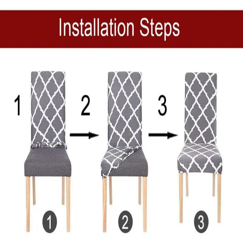 Chair Cover Beige Anti Dirt Waterproof Elastic Material For Dining Room Kitchen