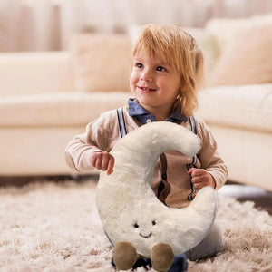 Plush Moon Shape Pillow With Legs Soft Cushion For Garden Decor