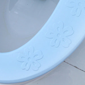 Toilet Seat Cover Blue Waterproof High Foam Eva Simple Type O Pad Bathroom Accessories