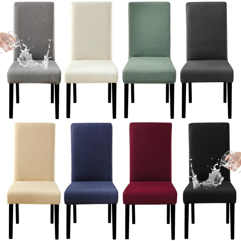 Chair Cover Beige Corn Kernels Waterproof Universal Size For Dining Room Slipcovers